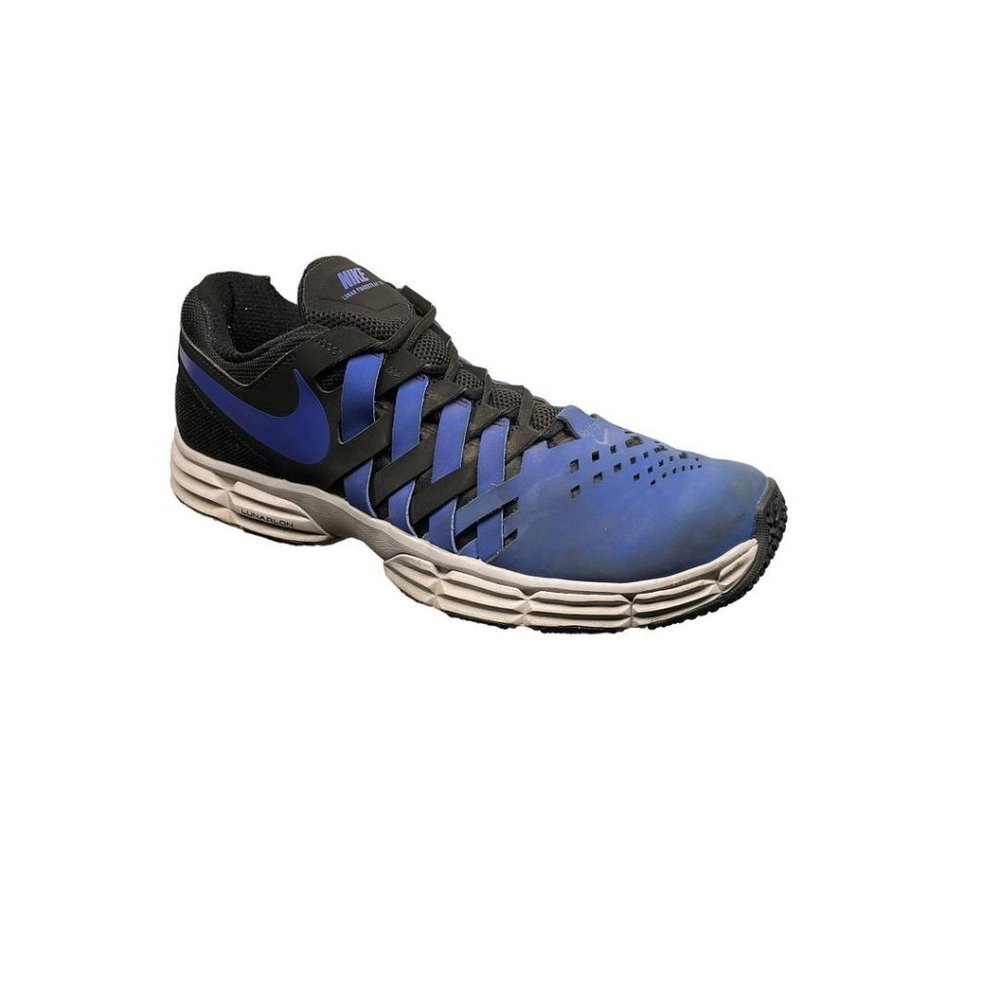 Nike Mens Lunar Fingertrap TR 898066 Blue Mesh Running Shoes Sneakers Size 12